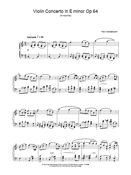 Product gallery: Page 1 of 1 Violin Concerto in E minor Op 64, Felix Mendelssohn
