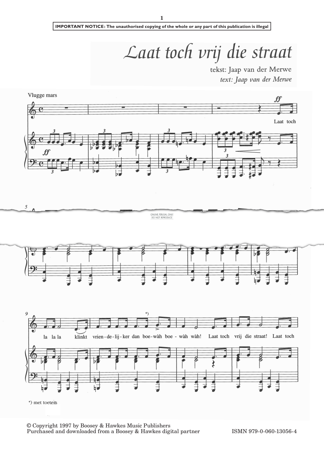 Produktgalerie: Seite 1 von 1 Laat toch vrij die straat, Louis Andriessen, Gesang, Klavier