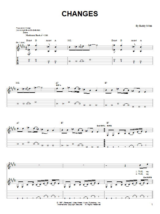 Product gallery: Page 1 of 1 Changes, Jimi Hendrix