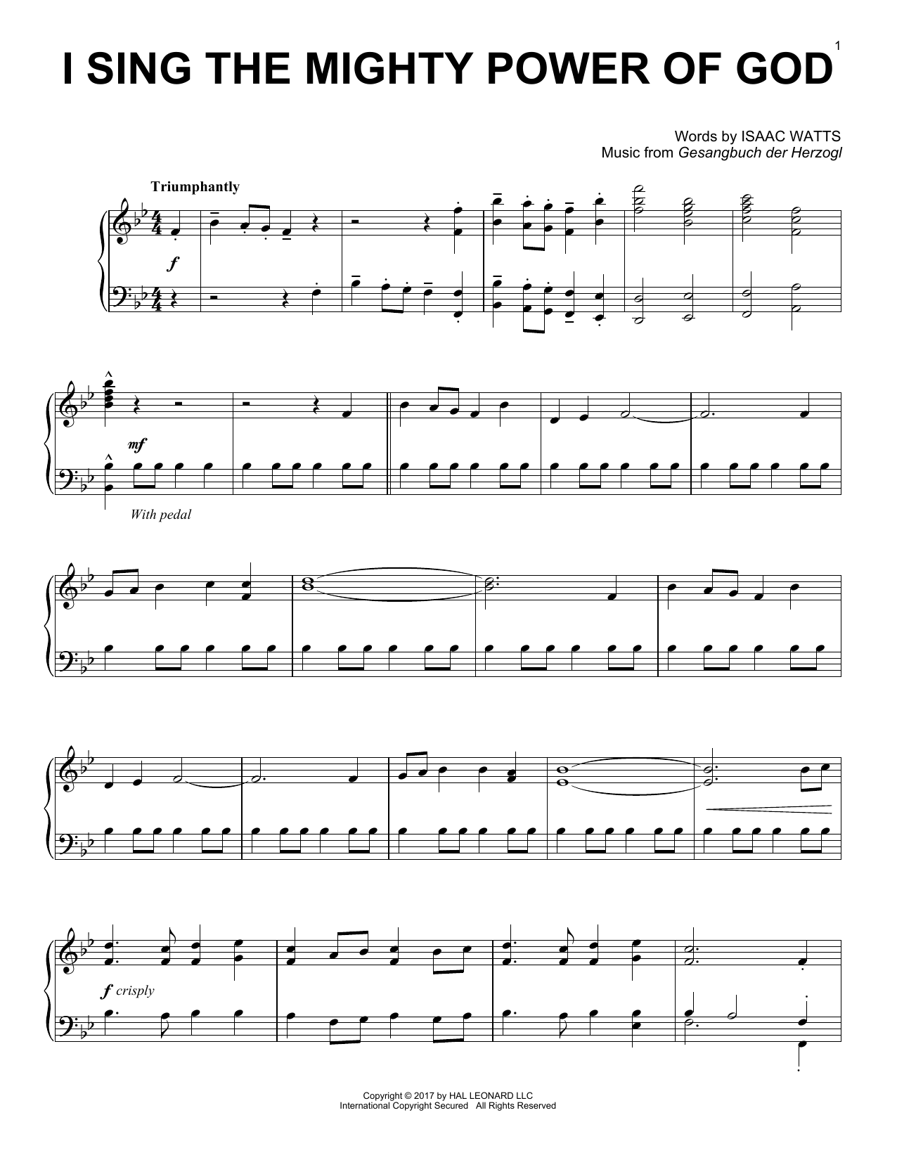 Product gallery: Page 1 of 1 I Sing The Mighty Power Of God, Gesangbuch der Herzogl