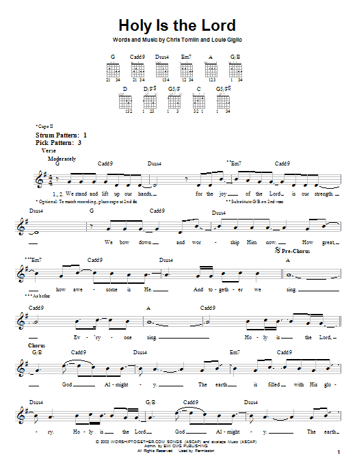Product gallery: Page 1 of 1 Holy Is The Lord, Chris Tomlin