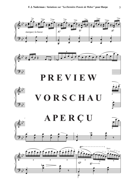 Produktgalerie: Seite 6 von 14 Variations sur la Dernière Pensée de Weber , , (Harfe)