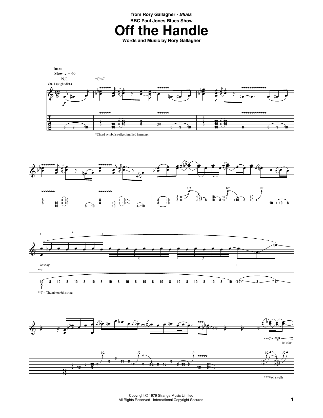 Product gallery: Page 1 of 1 Off The Handle, Rory Gallagher