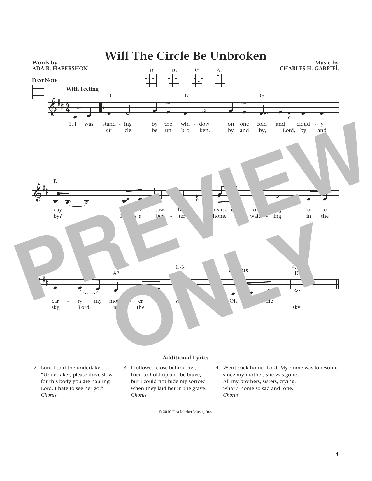 Product gallery: Page 1 of 1 Will The Circle Be Unbroken (from The Daily Ukulele) (arr. Liz and Jim Beloff), Ada R. Habershon