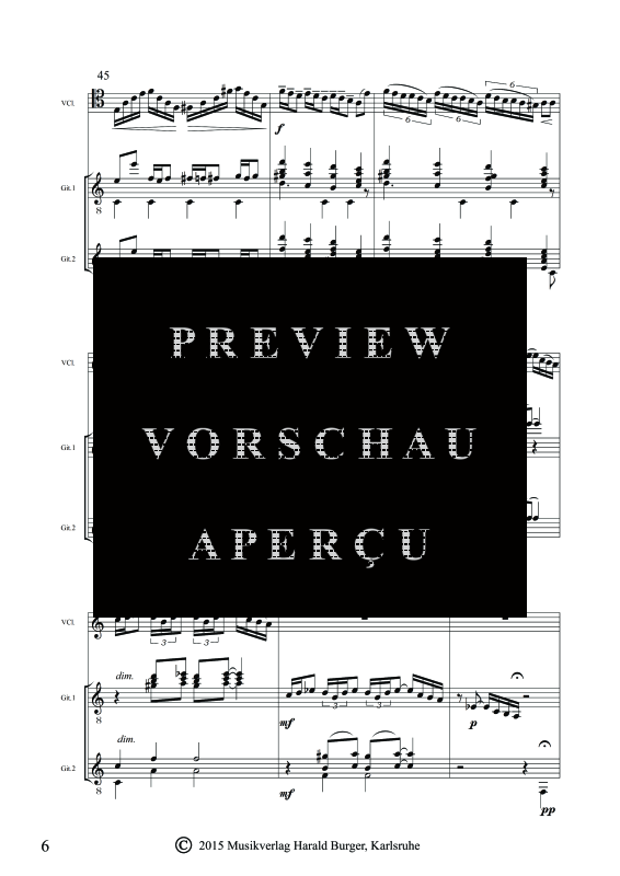gallery: Dance Orientale Opus 2 Nr. 2, , Trio für 2 Gitarren & Violoncello