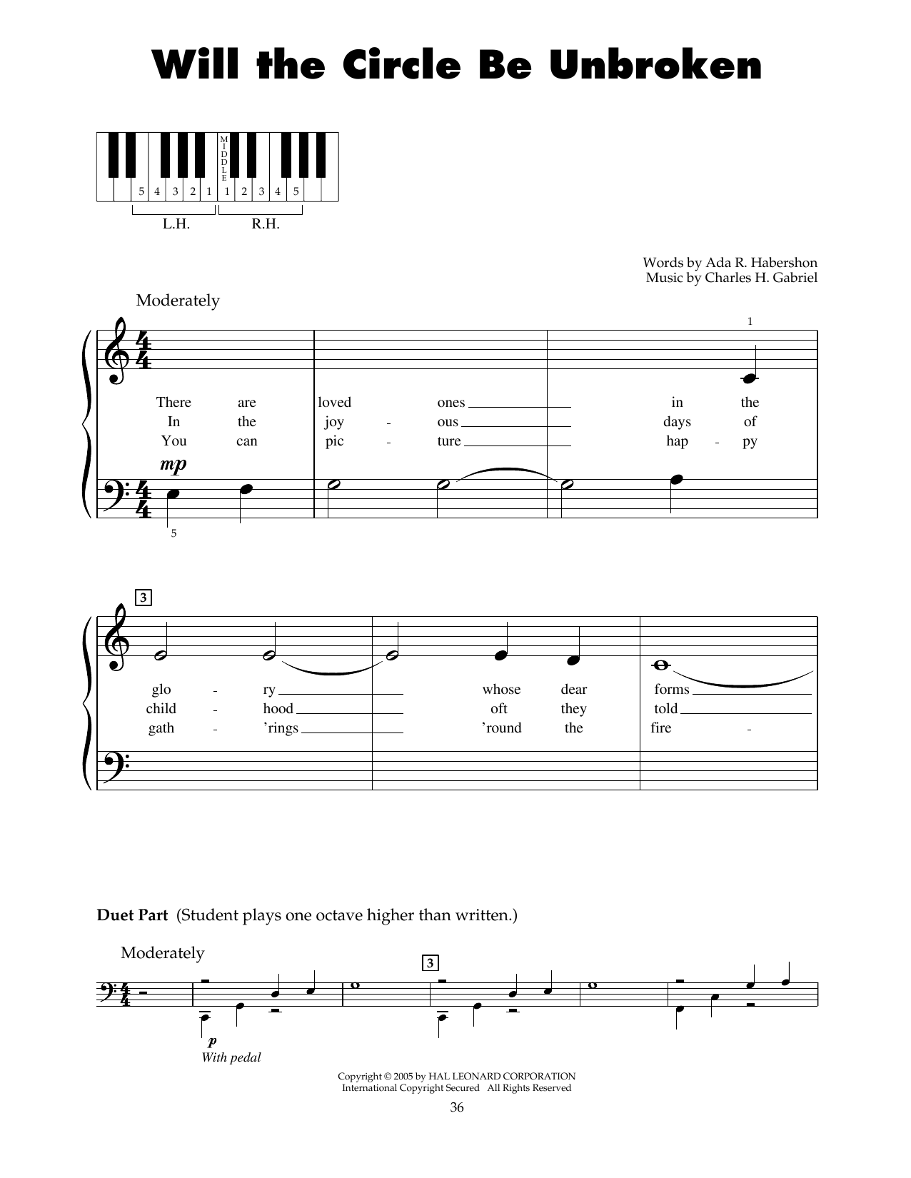 Produktgalerie: Seite 1 von 1 Will The Circle Be Unbroken, Charles H. Gabriel, Klavier