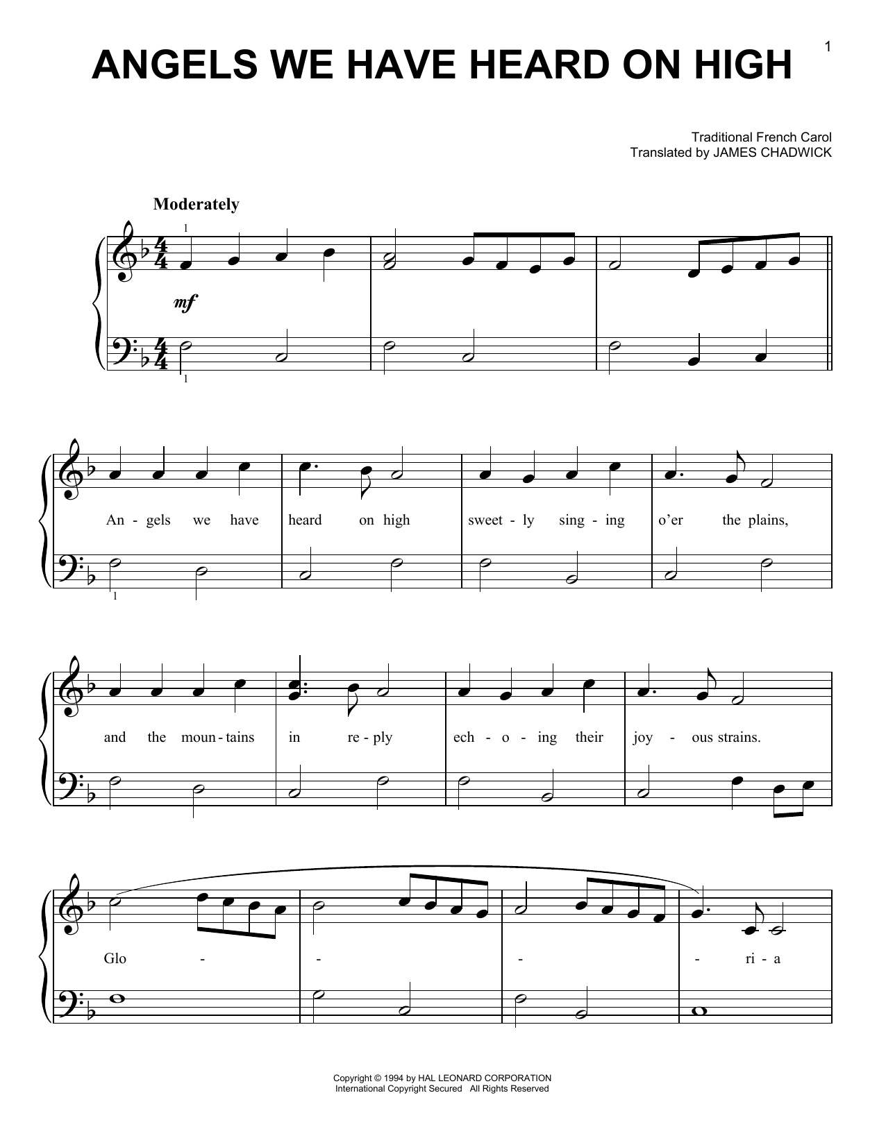 Product gallery: Page 1 of 1 Angels We Have Heard On High, Traditional French Carol