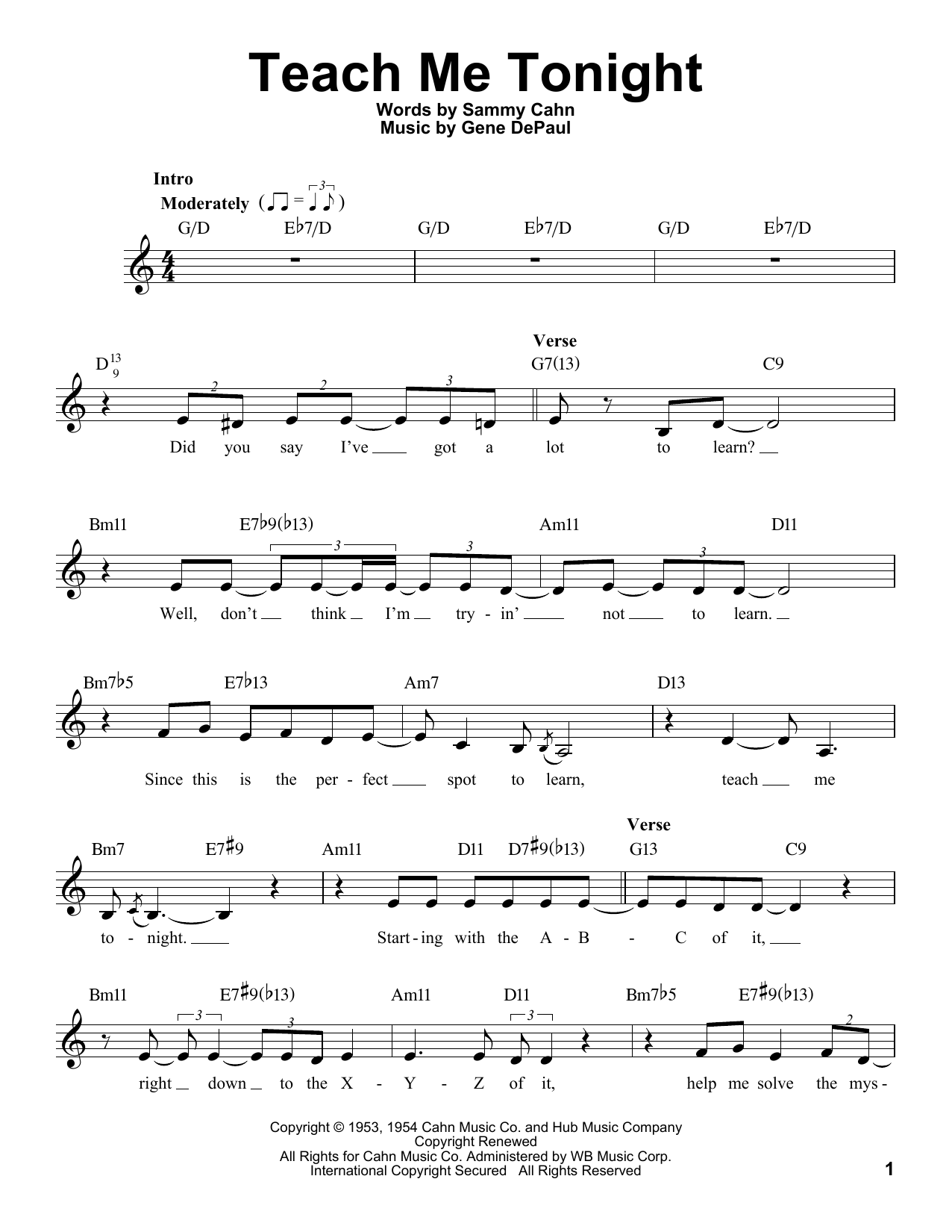 Product gallery: Page 1 of 1 Teach Me Tonight, Sammy Cahn