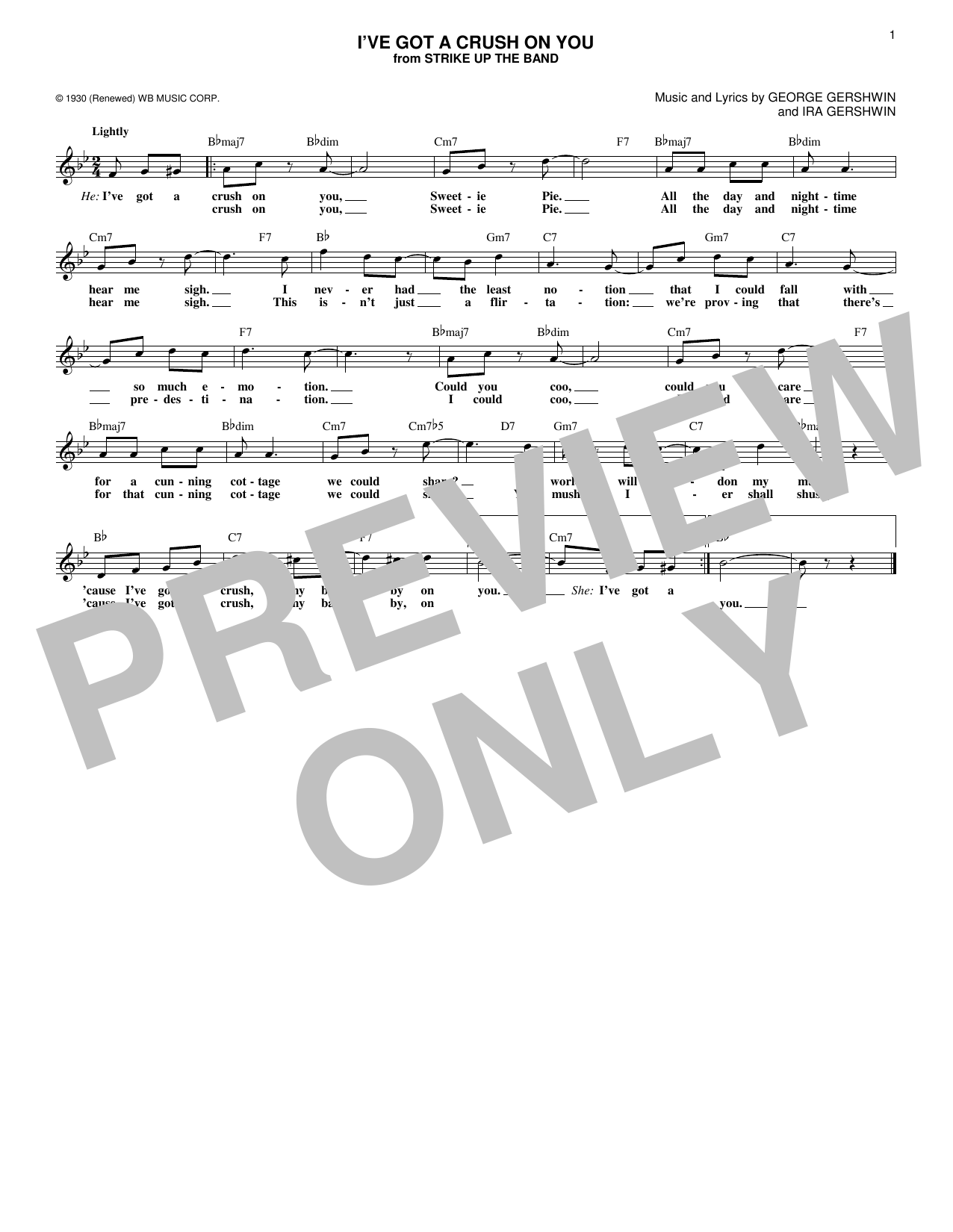 Product gallery: Page 1 of 1 I've Got A Crush On You, George Gershwin