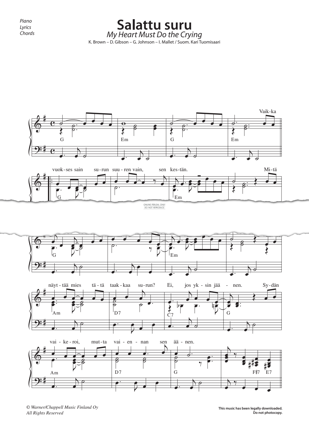 Produktgalerie: Seite 1 von 1 Salattu suru (My Heart Must Do the Crying), Danny, Gesang, Gitarre, Klavier