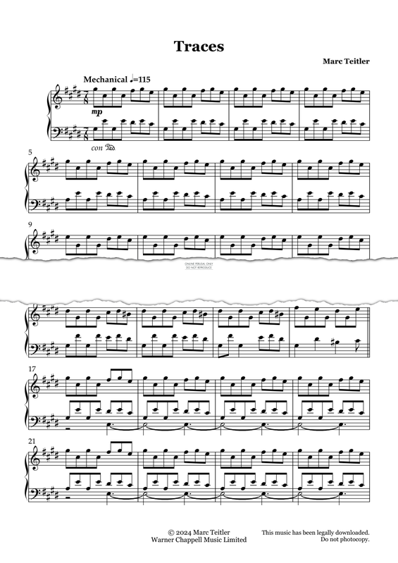 Produktgalerie: Seite 1 von 1 Traces, Marc Teitler, Klavier