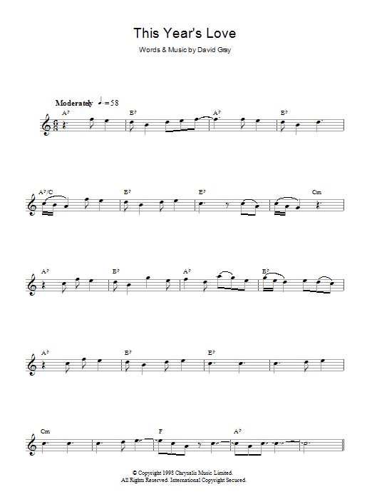 Produktgalerie: Seite 1 von 1 This Year's Love, David Gray, Melodieinstrument