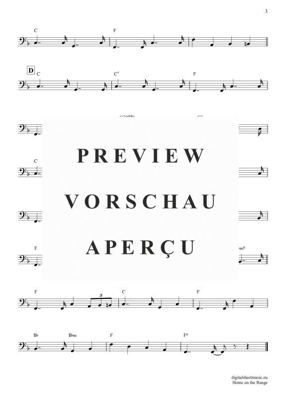 Produktgalerie: Seite 4 von 4 Home On The Range, Folk Song, American, E-Bass