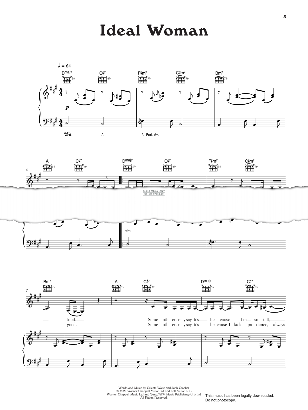 Produktgalerie: Seite 1 von 1 Ideal Woman, Celeste, Gesang, Gitarre, Klavier