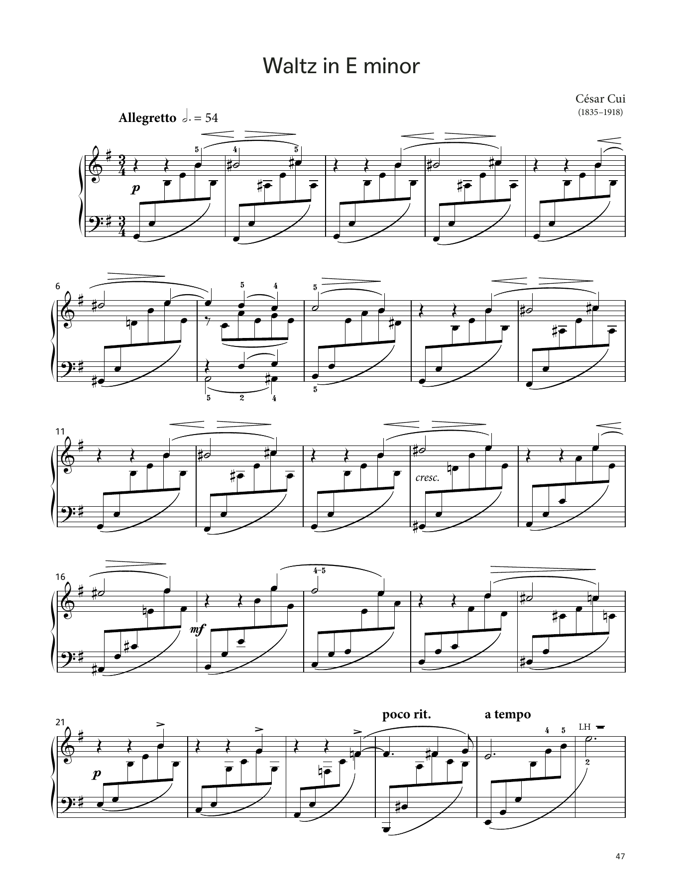 Product picture to: Waltz in E minor, Op. 31 No. 2 (LCME Piano 2018 Grade 7 List B)