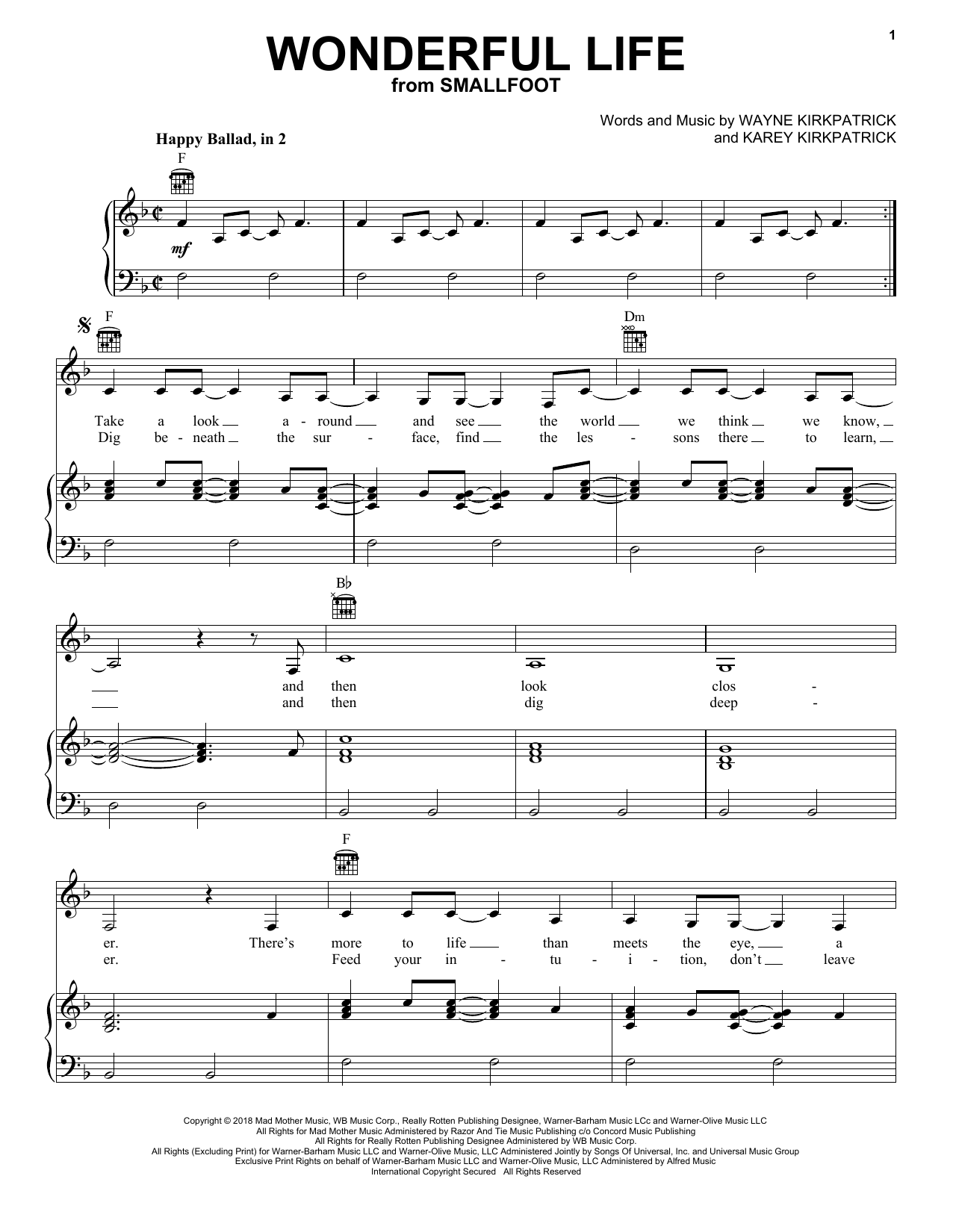 Produktbild zu: Wonderful Life (from Smallfoot)