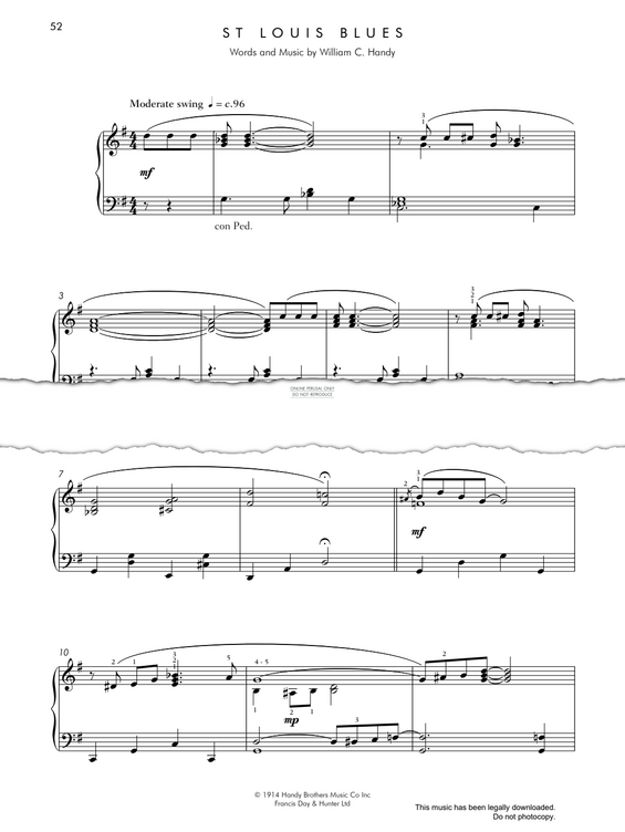 Produktgalerie: Seite 1 von 1 St Louis Blues, William C. Handy, Klavier
