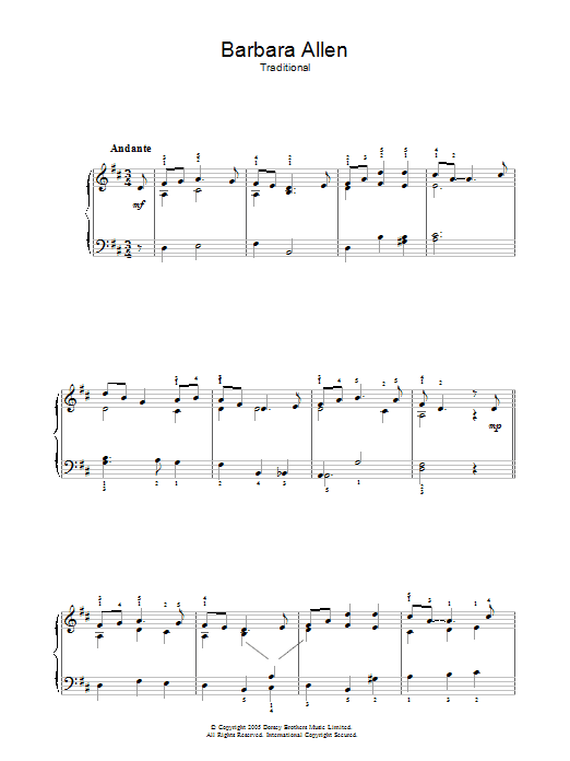 Produktgalerie: Seite 1 von 1 Barbara Allen, Traditional English Ballad, Gesang, Gitarre, Klavier