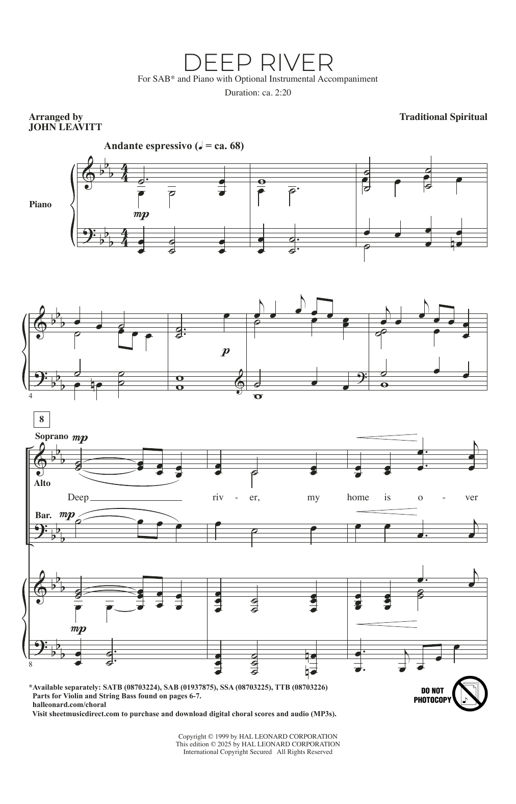 Produktgalerie: Seite 1 von 1 Deep River (arr. John Leavitt), Traditional Spiritual, Chor