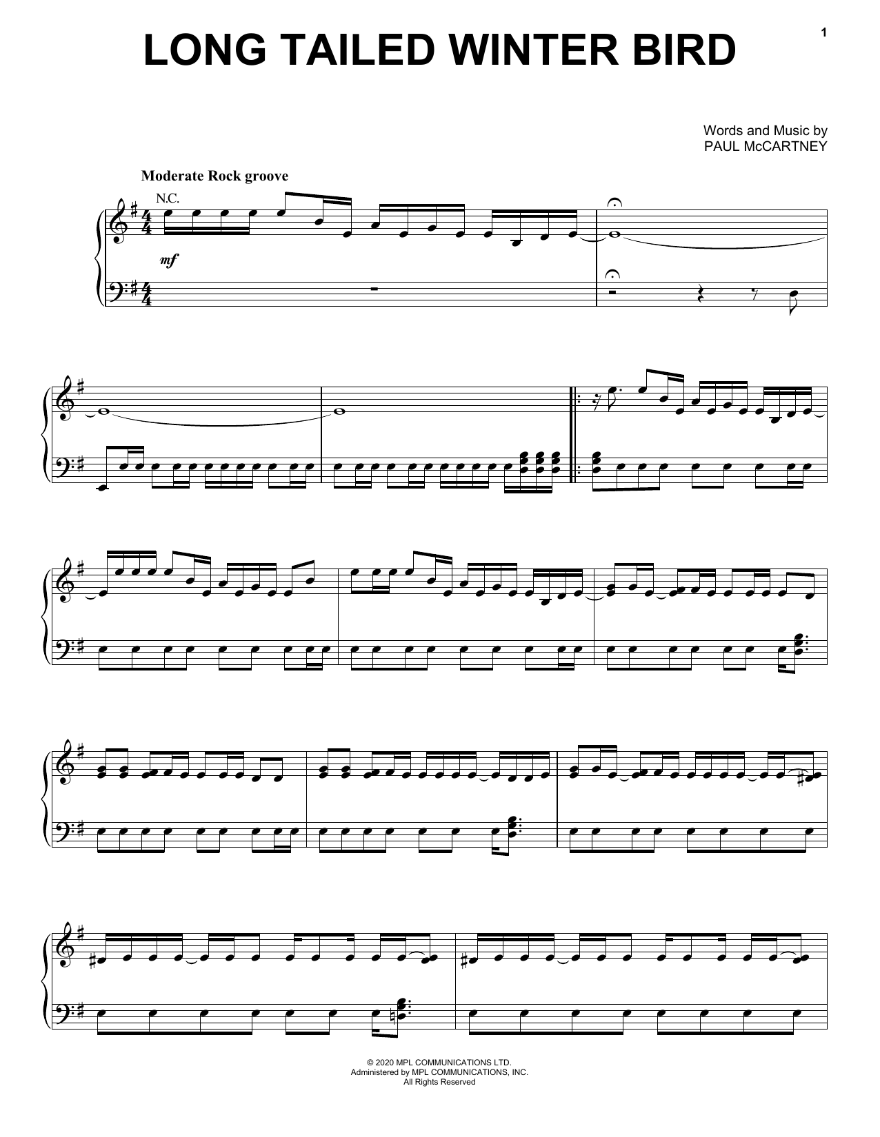 Produktgalerie: Seite 1 von 1 Long Tailed Winter Bird, Paul McCartney, Gesang, Gitarre, Klavier
