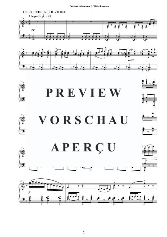 Produktgalerie: Seite 6 von 11 Ouvertüre aus der Liebestrank - Piano Version, , Klavier Solo
