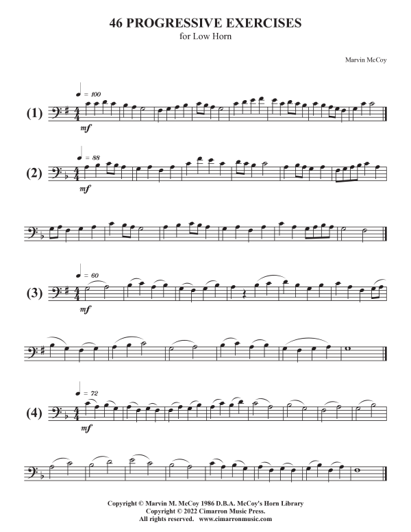 Produktbild zu: 46 Progressive Exercises for Low HornMarvin McCoy