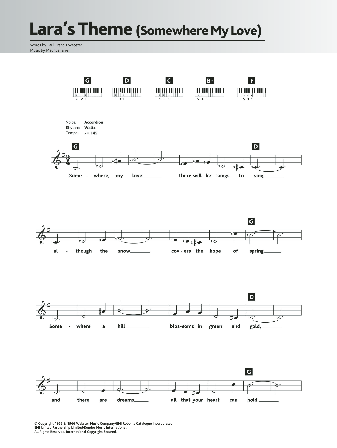 Produktgalerie: Seite 1 von 1 Somewhere My Love (Lara's Theme), Maurice Jarre, Klavier