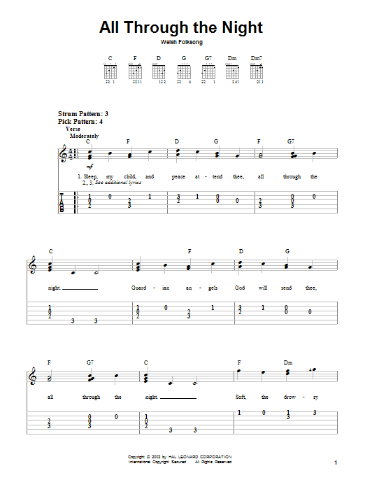 Product gallery: Page 1 of 1 All Through The Night, Welsh Folksong