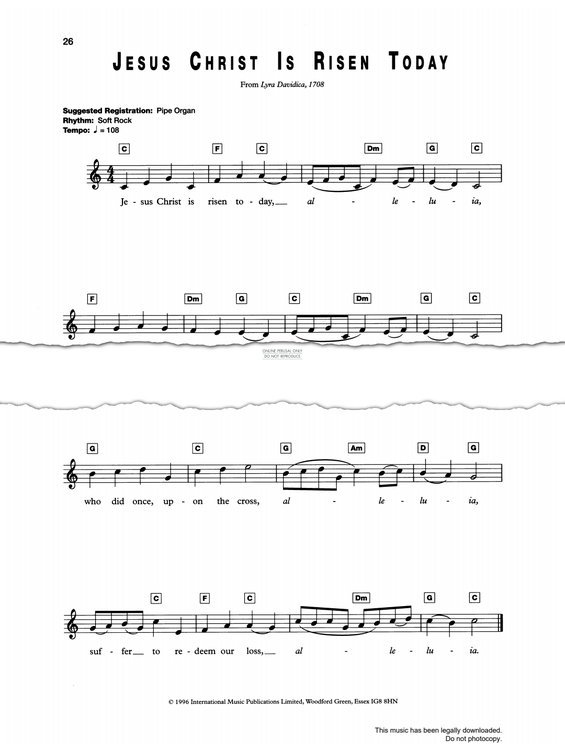 Produktgalerie: Seite 1 von 1 Jesus Christ Is Risen Today, Traditional, Gesang, Keyboard