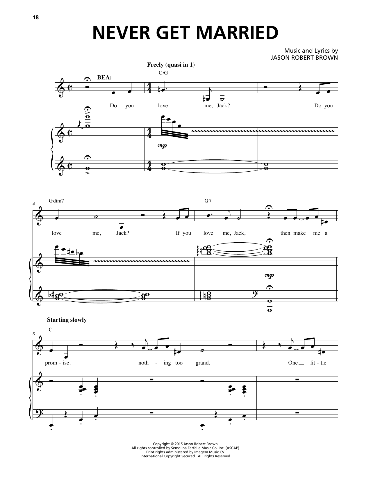 Produktbild zu: Never Get Married (from Honeymoon in Vegas)