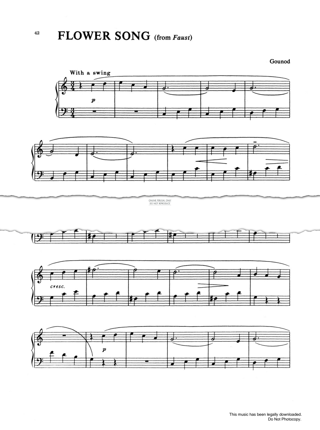 Product gallery: Page 1 of 1 Flower Song (from 'Faust'), Charles Gounod