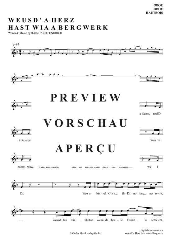 Produktgalerie: Seite 2 von 4 WeusD´ A Herz Hast Wia Bergwerk , Fendrich, Rainhard, (Oboe)