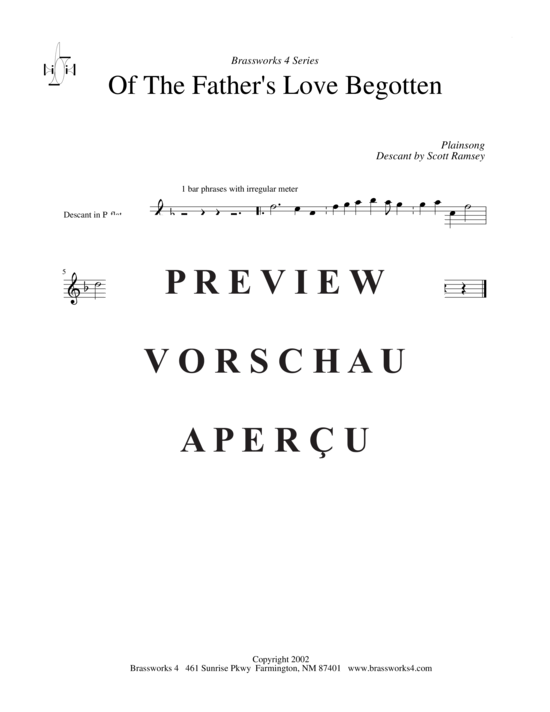 Produktgalerie: Seite 4 von 9 Of the Father's Love Begotten, , (2xTrompete in B, Horn in F, Posaune)