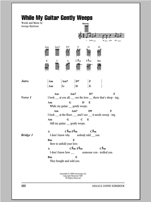 Product gallery: Page 1 of 1 While My Guitar Gently Weeps, The Beatles