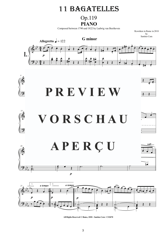 Produktgalerie: Seite 4 von 11 11 Bagatelles for Piano Op.119, , Klavier Solo
