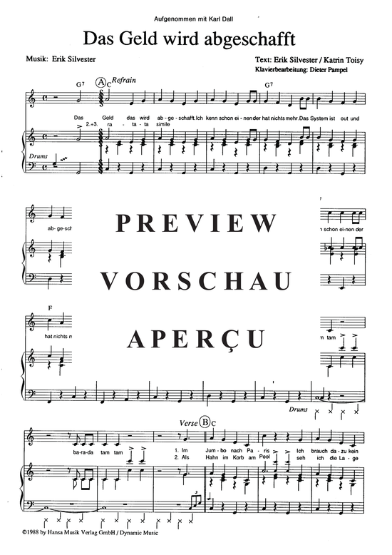 Produktgalerie: Seite 4 von 4 Das Geld wird abgeschafft, Dall, 	Karl, Klavier und Gesang