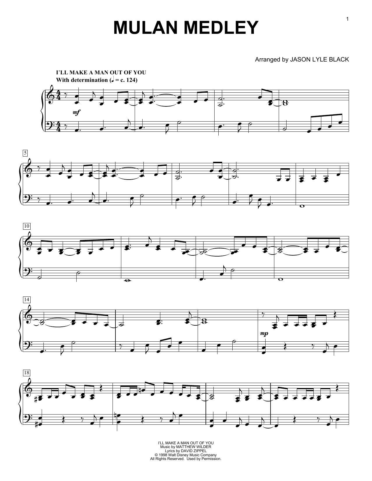 Product gallery: Page 1 of 1 Mulan Medley (arr. Jason Lyle Black), Matthew Wilder & David Zippel