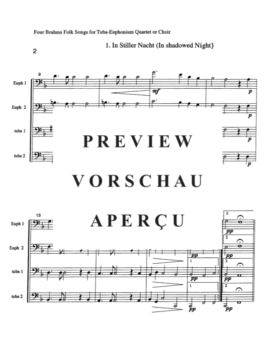 Product gallery: Page 4 of 21 Four Brahms Folk Songs , , (Tuba Quartett EETT)