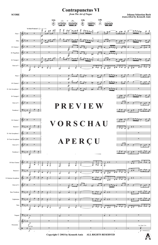 Produktgalerie: Seite 4 von 18 Contrapunctus 6 aus Kunst der Fuge , , (Concert Band)