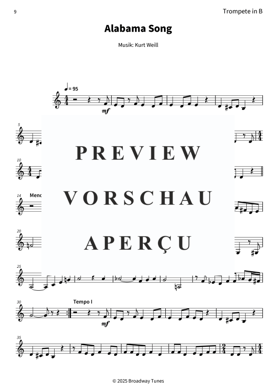 gallery: Alabama Song, , (Trompete in B und Klavier)