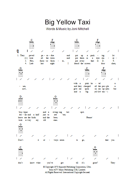 Product gallery: Page 1 of 1 Big Yellow Taxi, Joni Mitchell