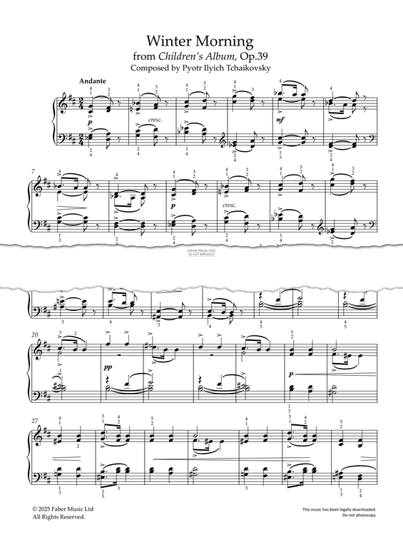 Produktgalerie: Seite 1 von 1 Winter Morning, Op. 39, Pyotr Ilyich Tchaikovsky, Klavier