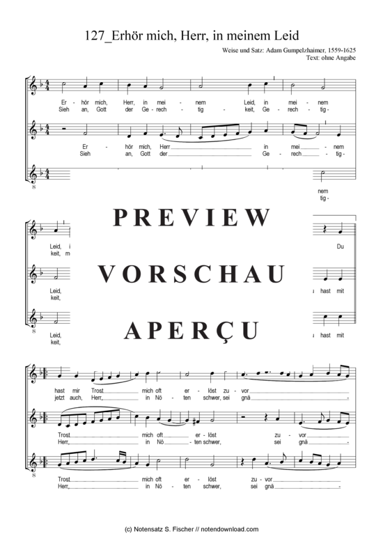 Produktgalerie: Seite 2 von 3 Erhör mich, Herr, in meinem Leid , , (Gemischter Chor)