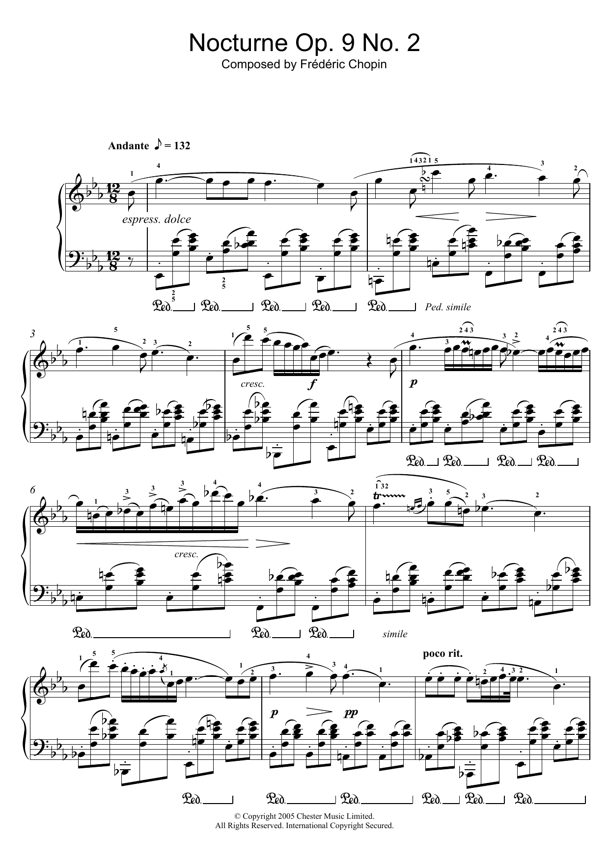 Product gallery: Page 1 of 1 Nocturne in E Flat Major, Op.9, No.2, Frédéric Chopin