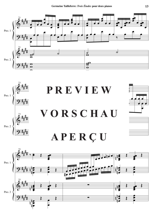 Product gallery: Page 18 of 21 Trois Études , , (two pianos)