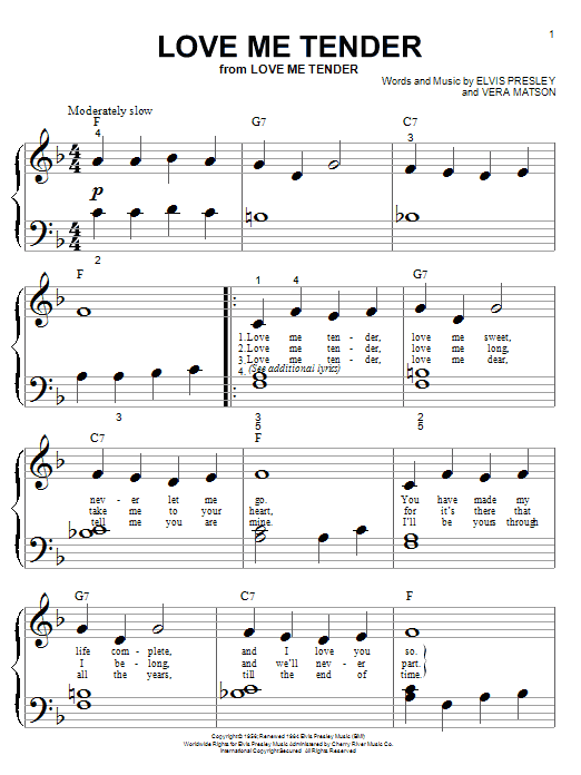 Produktgalerie: Seite 1 von 1 Love Me Tender, Elvis Presley, Klavier