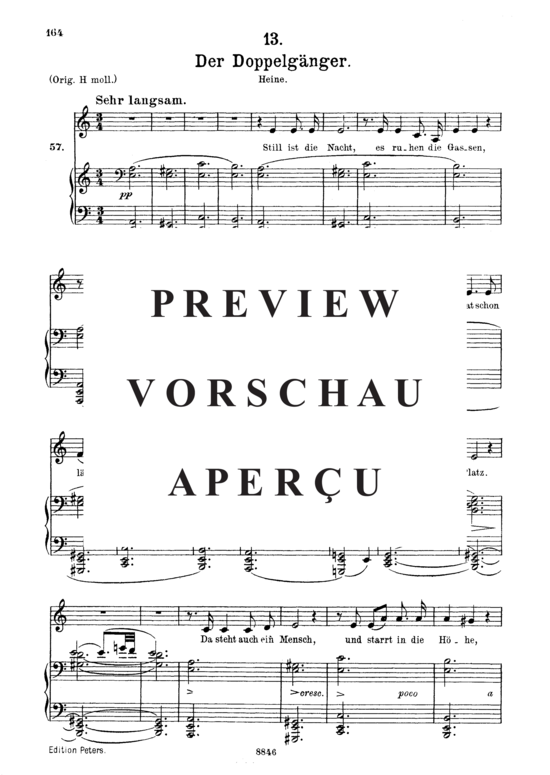 Product gallery: Page 2 of 3 Der Doppelgânger, D.957-13 (Schwanengesang), , Medium Voice and Piano