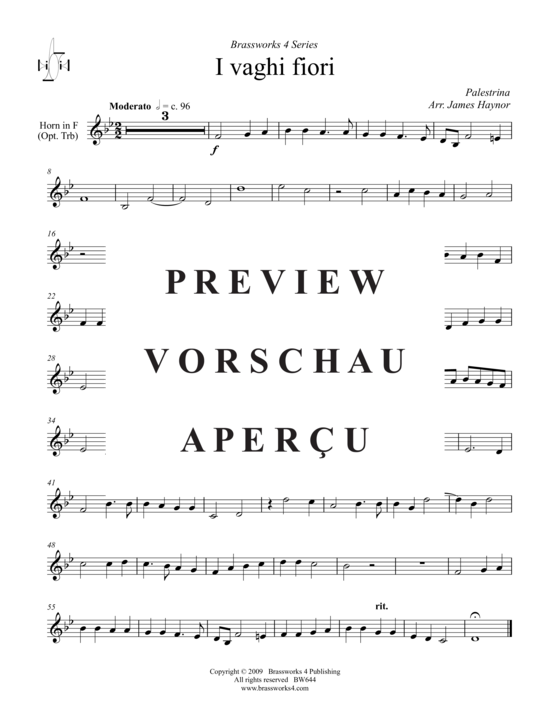 Produktgalerie: Seite 4 von 11 I vaghi fiori, , (2xTrompete in B/C, Horn in F, Posaune)