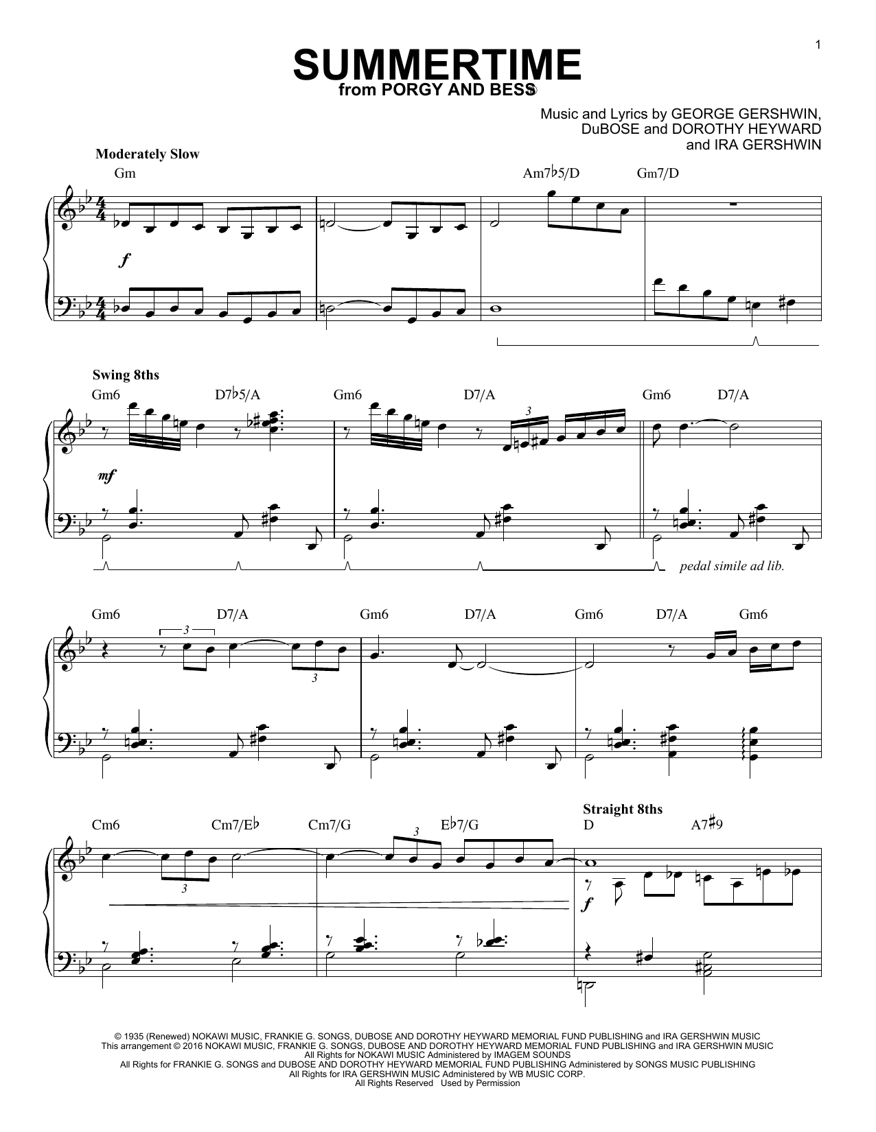 Produktbild zu: Summertime (arr. Brent Edstrom)