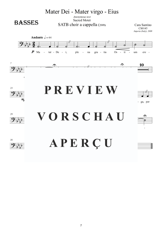 Produktgalerie: Seite 8 von 8 Mater Dei Mater Virgo Eius, , Geistliche Motette für Gemischter Chor